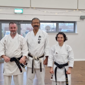 Ana-Maria Apostol and Ian Gee after their Shodan Grading with Shihan Thompson
